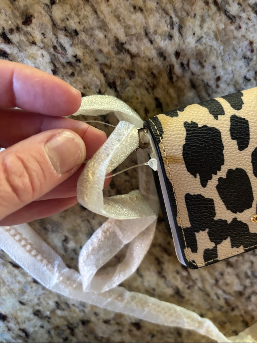 🆕 Authentic Coach Leopard Print Card & Key Holder - Black & Cream - Picture 9 of 11